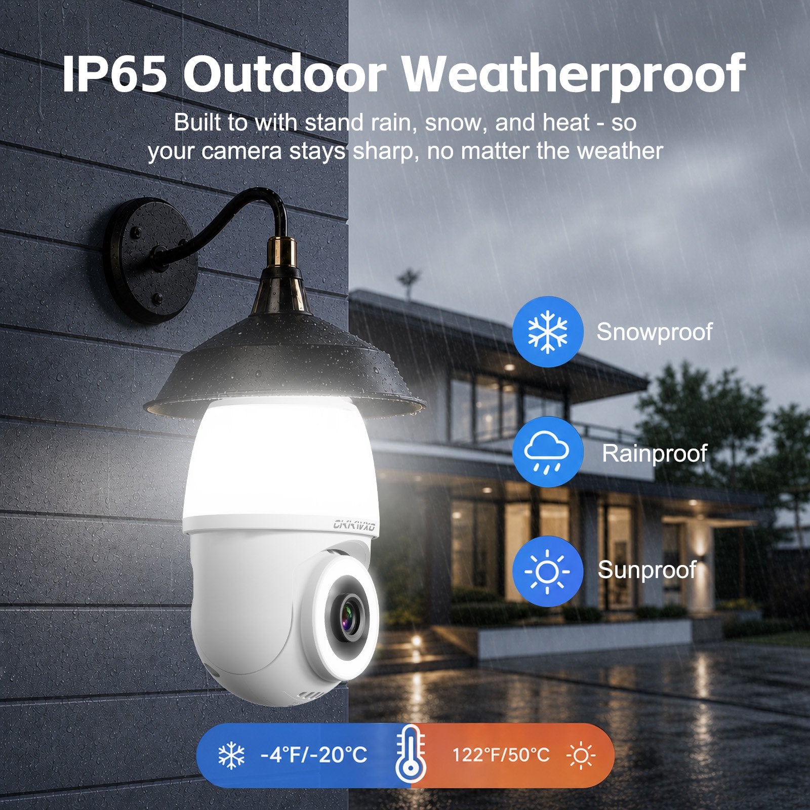 CiKiKWXO 2.5K Light Bulb Security Camera, 5G& 2.4GHz WiFi Dual Band Camera, 360° Wireless Outdoor Camera with Full-Color Night Vision, Motion Detection, Easy Install for Home Security