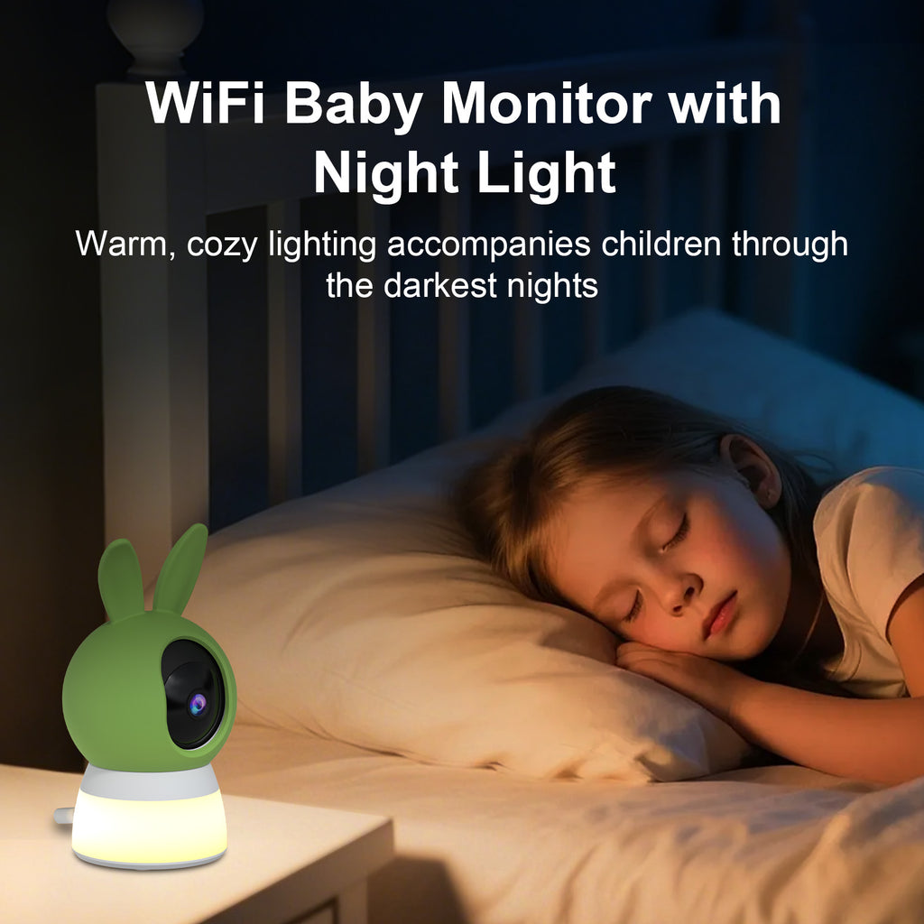 cikikwxo Baby Monitor with Night Light | 2.5K HD, AI Cry Detection, Two-Way Talk