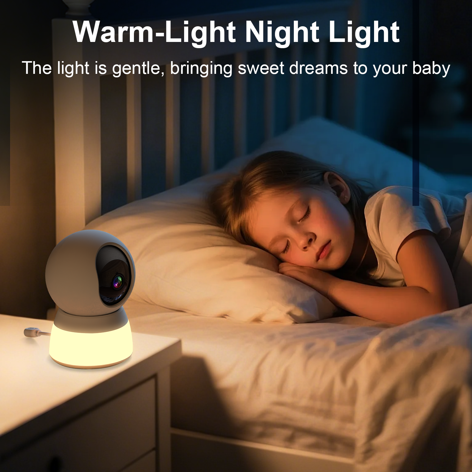 CiKiKWXO 2K Security Camera Indoor with Night Light, 360° Pan Tilt Camera with 5G/2.4G WiFi,  Color Night Vision, 2-Way Audio, for Baby Pet Home Office Surveillance