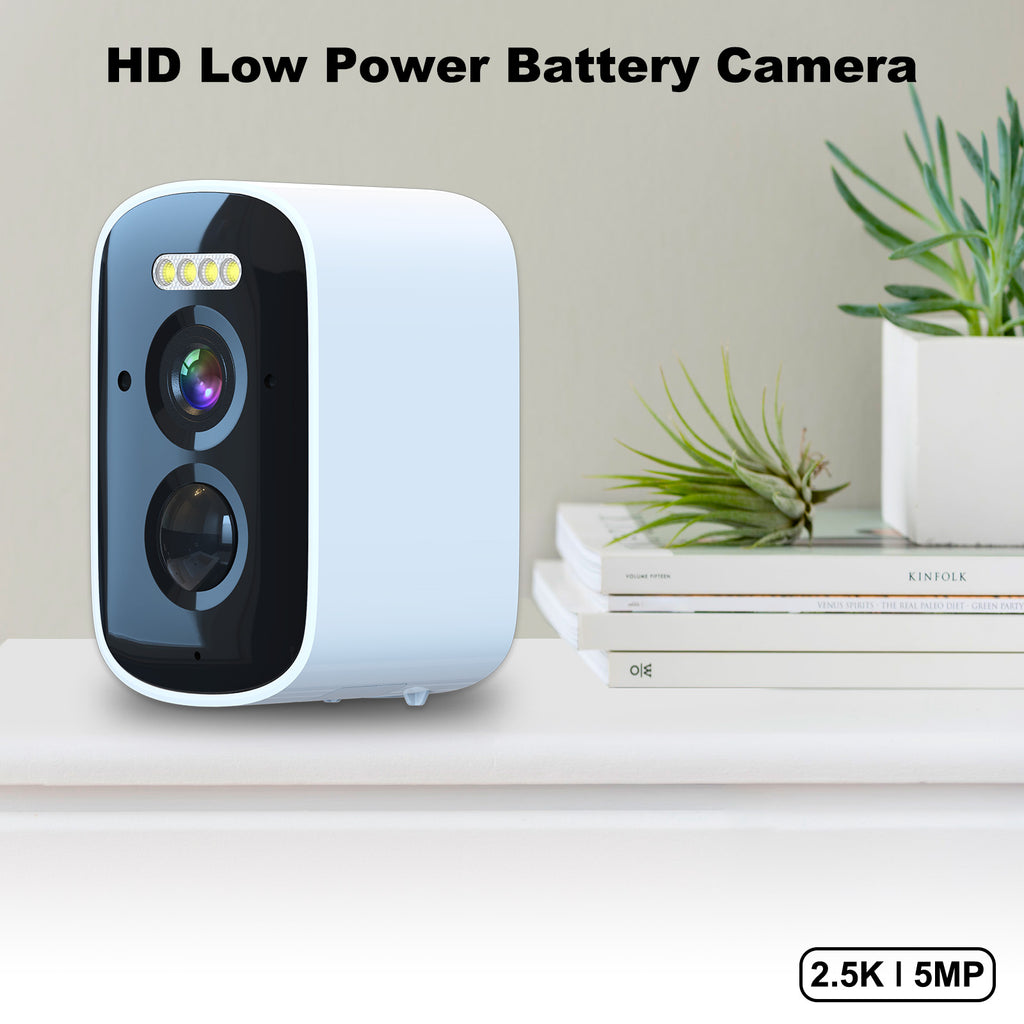 2.5K Outdoor Surveillance Camera, Rechargeable, Wi-Fi, 2.4 GHz, Wireless Outdoor Camera with Color Night Vision, IP65 Waterproof, PIR Motion Detection, 5000mAh Battery, App Control, Alexa Compatible