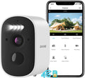 4G Surveillance Camera with Battery and SIM Card, 2.5K 5MP Camera (No WiFi), Color Night Vision, Motion Detection, Two-Way Audio, Alarm, IP65, Alexa Compatible for Indoor/Outdoor Use