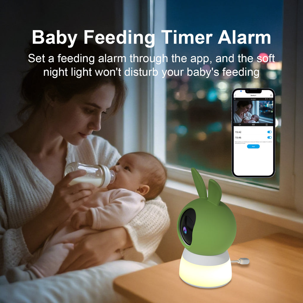 cikikwxo Baby Monitor with Night Light | 2.5K HD, AI Cry Detection, Two-Way Talk