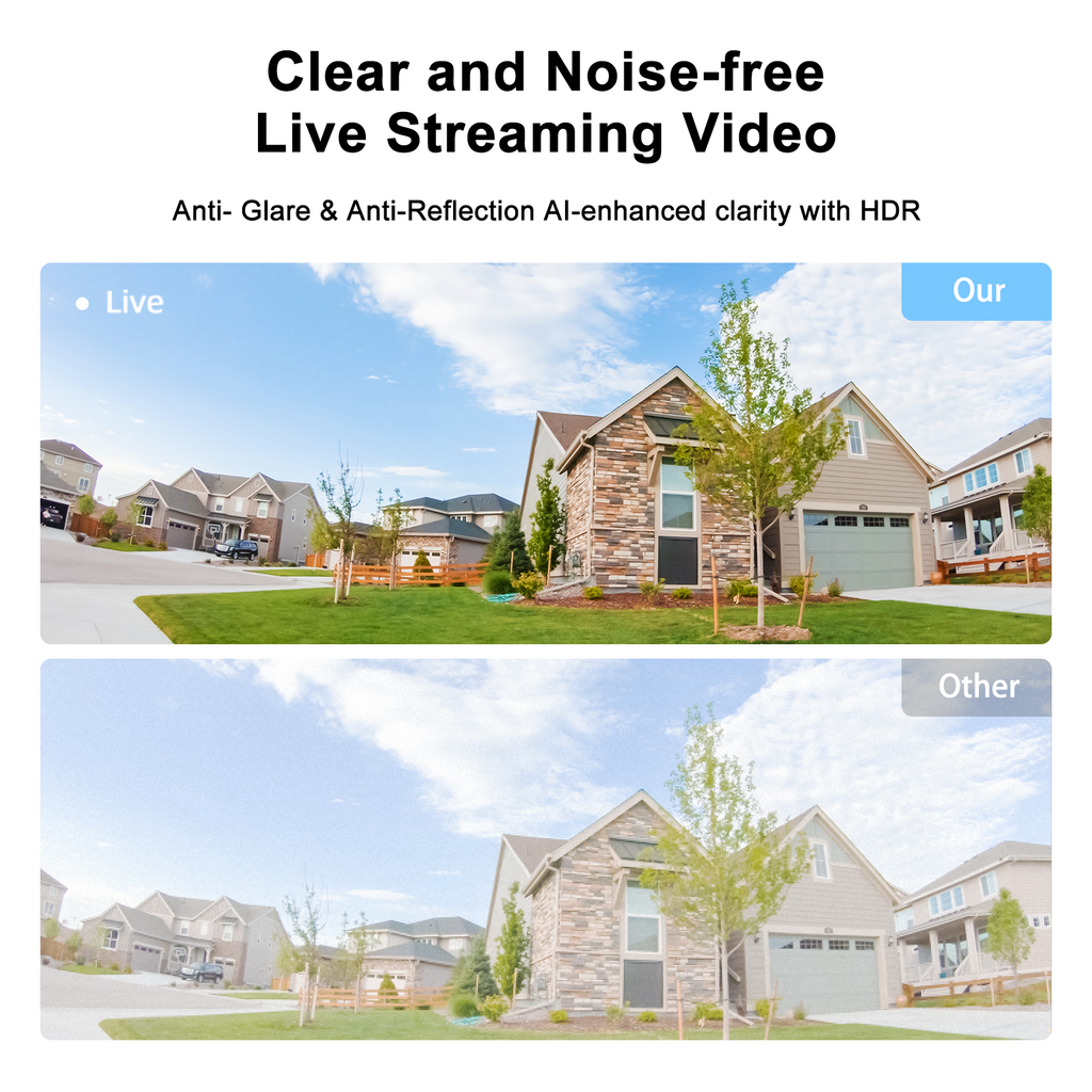 cikikwxo Window Security Camera | 2.5K HD AI Night Vision, Two-Way Audio, Easy Install
