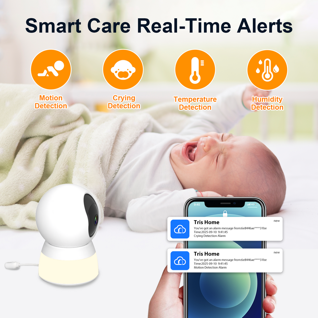 CiKiKWXO 2K Security Camera Indoor with Night Light, 360° Pan Tilt Camera with 5G/2.4G WiFi,  Color Night Vision, 2-Way Audio, for Baby Pet Home Office Surveillance