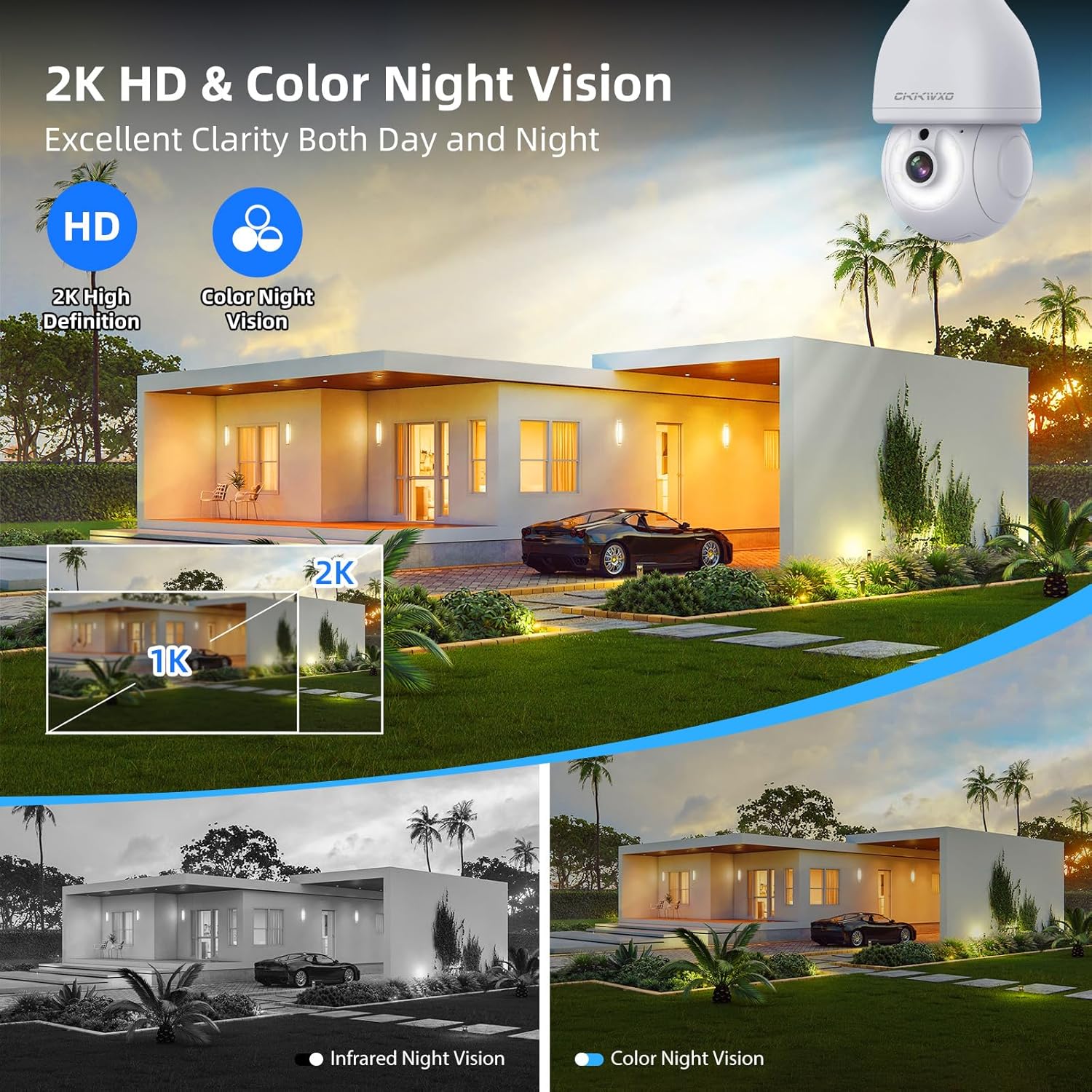 2.4&5Ghz WiFi Light Bulb Security Camera,2K Wireless Light Bulb Camera, Light Socket Security Cam with Motion Detection,Two-Way Talk,24/7 Recording,Compatible with Google Assistant & Alexa