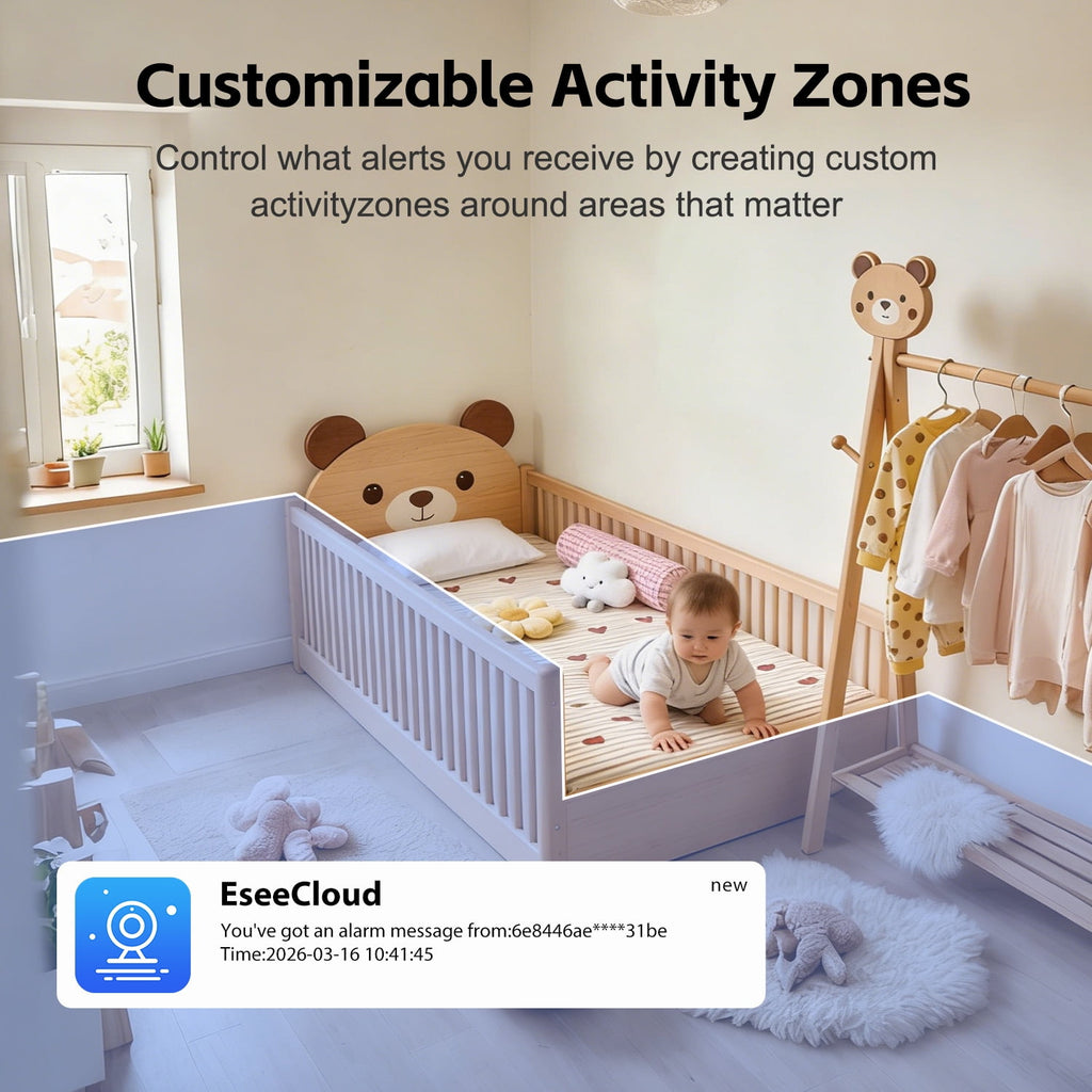 CiKiKWXO 2.5K HD Security Camera, 5G & 2.4G Dual WiFi Smart Camera, Color Night Vision with Soft Lighting, Motion Tracking, Two-Way Audio, Supports Flexible Storage