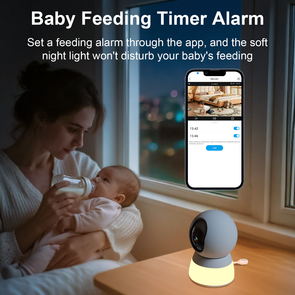 CiKiKWXO 2K Security Camera Indoor with Night Light, 360° Pan Tilt Camera with 5G/2.4G WiFi,  Color Night Vision, 2-Way Audio, for Baby Pet Home Office Surveillance