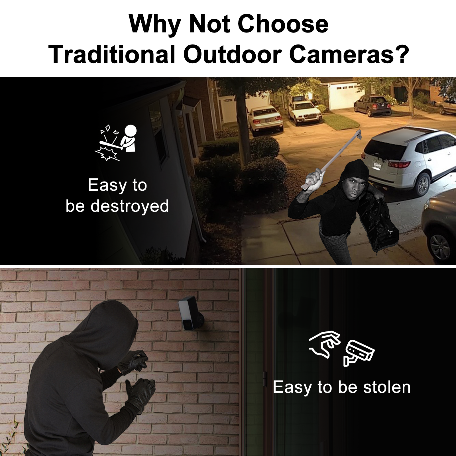 cikikwxo Window Security Camera | 2.5K HD AI Night Vision, Two-Way Audio, Easy Install