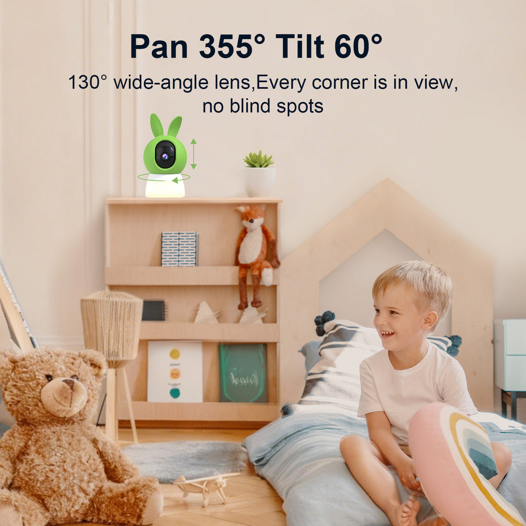 cikikwxo Baby Monitor with Night Light | 2.5K HD, AI Cry Detection, Two-Way Talk