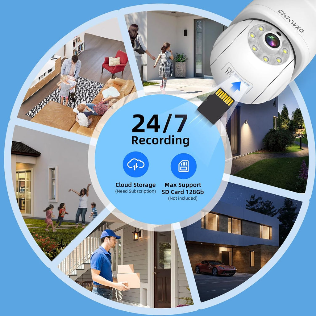 2.4&5Ghz WiFi Light Bulb Security Camera,2K Wireless Light Bulb Camera, Light Socket Security Cam with Motion Detection,Two-Way Talk,24/7 Recording,Compatible with Google Assistant & Alexa