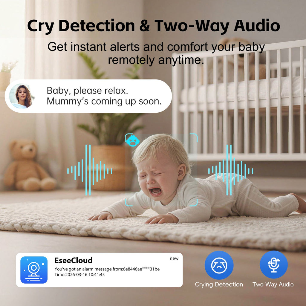 CiKiKWXO 2.5K HD Security Camera, 5G & 2.4G Dual WiFi Smart Camera, Color Night Vision with Soft Lighting, Motion Tracking, Two-Way Audio, Supports Flexible Storage